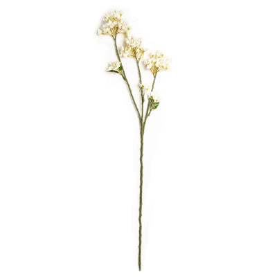 White Artificial Cherry Blossom Flower Stem - Single