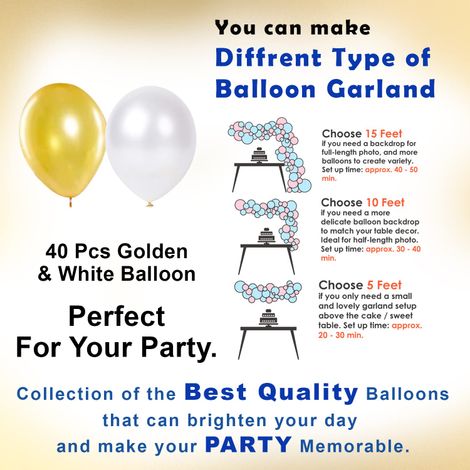 Party Propz Golden Birthday Decoration Items - 47 Pcs | Banner-Metallic Balloons-Glue Dot and More