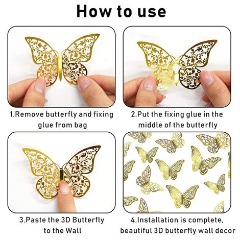 Party Propz Golden Butterfly Decoration