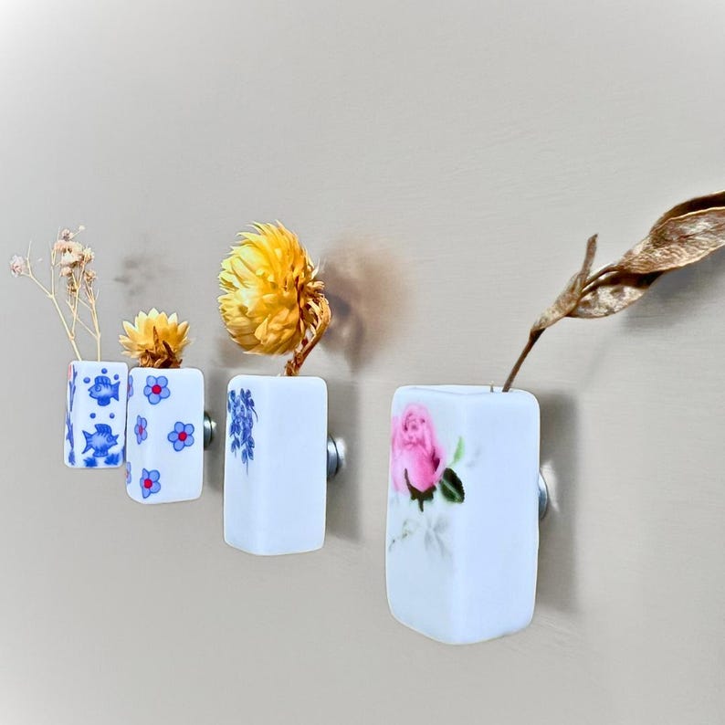 Mini Ceramic Vase Fridge Magnets – Japanese Aesthetic Decor (pack of 4)