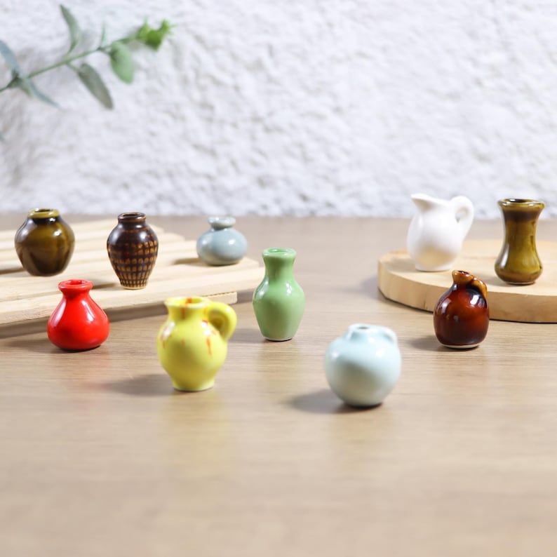 Ceramic Mini Vase Fridge Magnets Combo