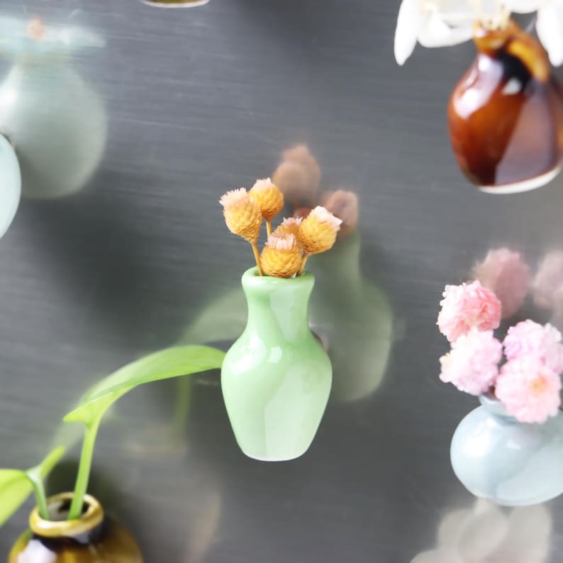 Ceramic Mini Vase Fridge Magnets Combo