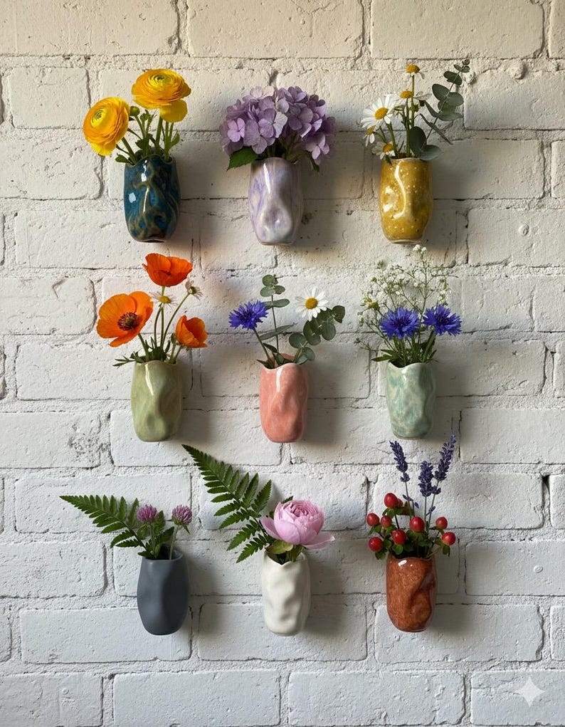 🌿 Mystery Mini Wobbly Ceramic Bud Vase Fridge Magnet – Cute Party Favor & Home Décor